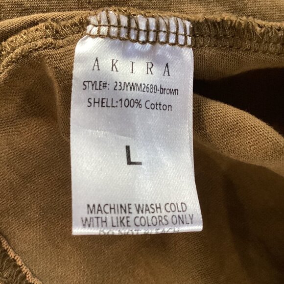 AKIRA Freedom Oversized Tee Size L Motorcycle Distressed Brown T-Shirt W/Chains - Picture 6 of 13